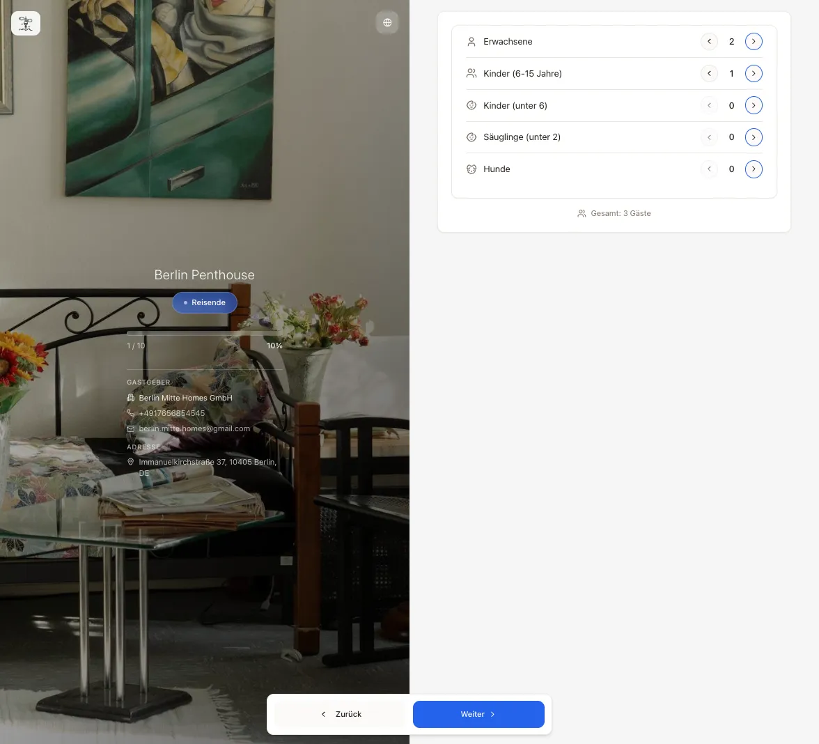 Probably the most sophisticated online check-in on the market - Step 2 / 8